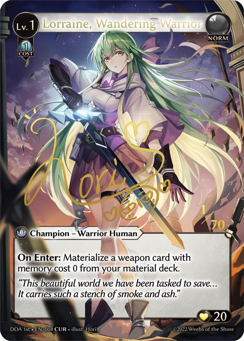 Lorraine, Wandering Warrior (CUR) (004) [Dawn of Ashes: 1st