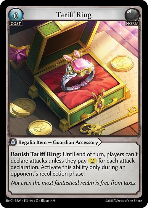 Tariff Ring 1枚 Grand Archive TCG Grand Archive TCG - Re:Collection Brilliant Vestige – ILLUSIVE TCG