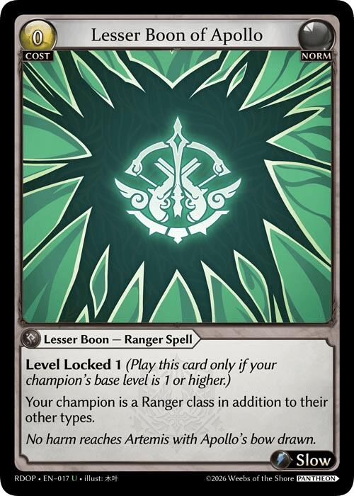 Lesser Boon of Apollo (17) [Radiant Origins: Pantheon]