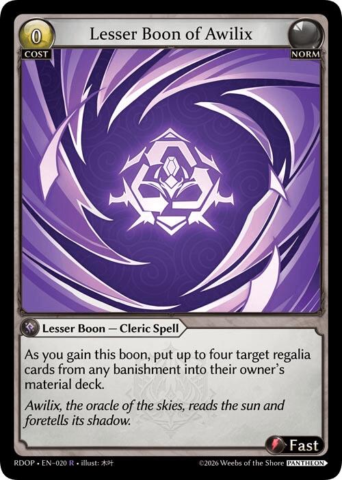 Lesser Boon of Awilix (20) [Radiant Origins: Pantheon]