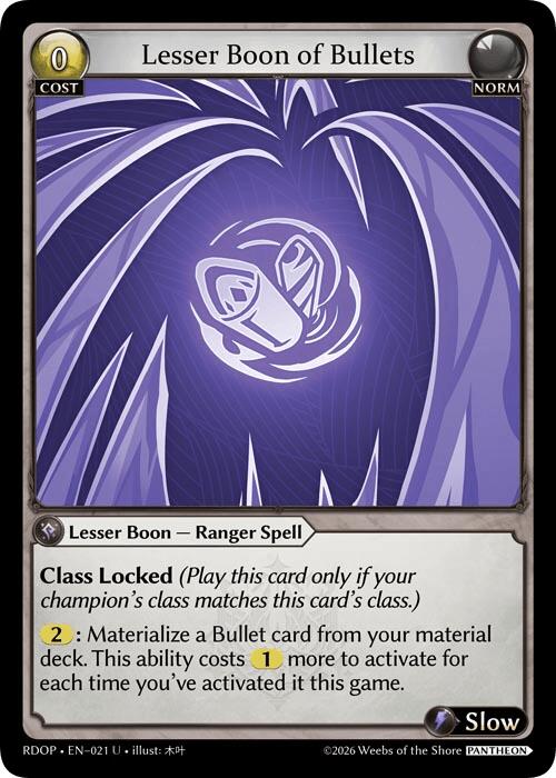 Lesser Boon of Bullets (21) [Radiant Origins: Pantheon]