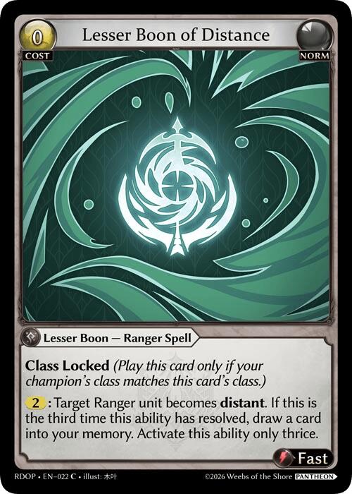 Lesser Boon of Distance (22) [Radiant Origins: Pantheon]