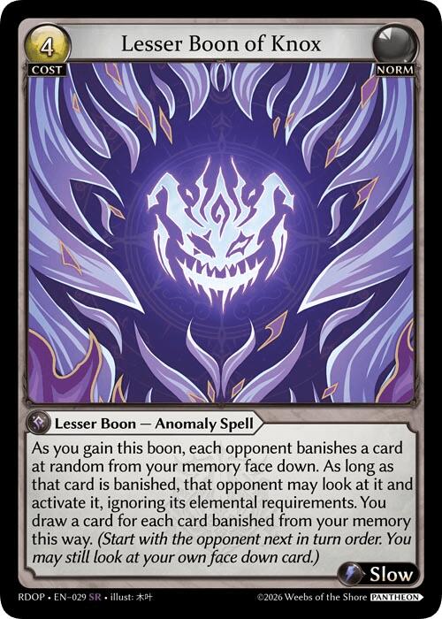 Lesser Boon of Knox (29) [Radiant Origins: Pantheon]
