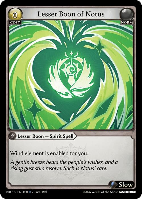 Lesser Boon of Notus (30) [Radiant Origins: Pantheon]