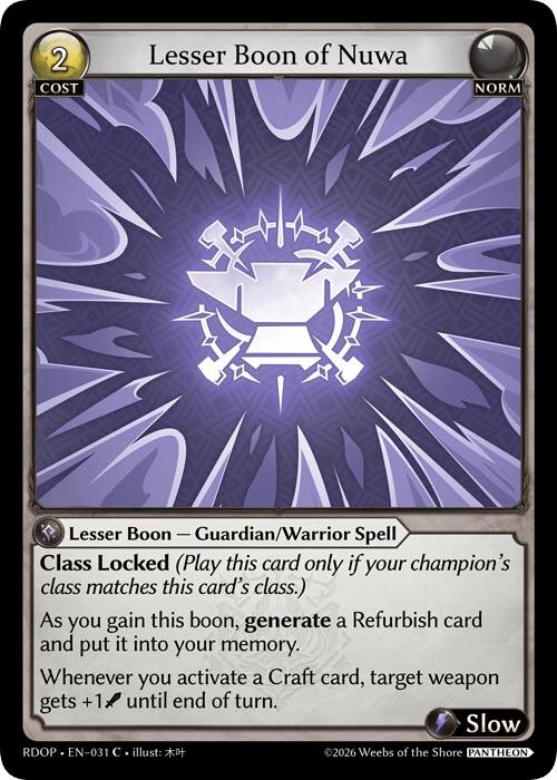 Lesser Boon of Nuwa (31) [Radiant Origins: Pantheon]