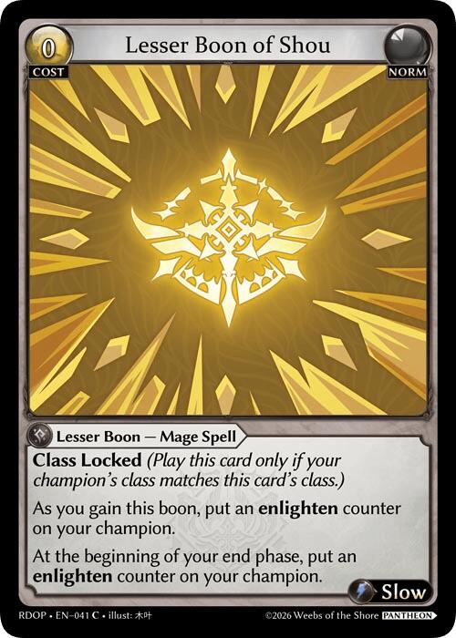 Lesser Boon of Shou (41) [Radiant Origins: Pantheon]